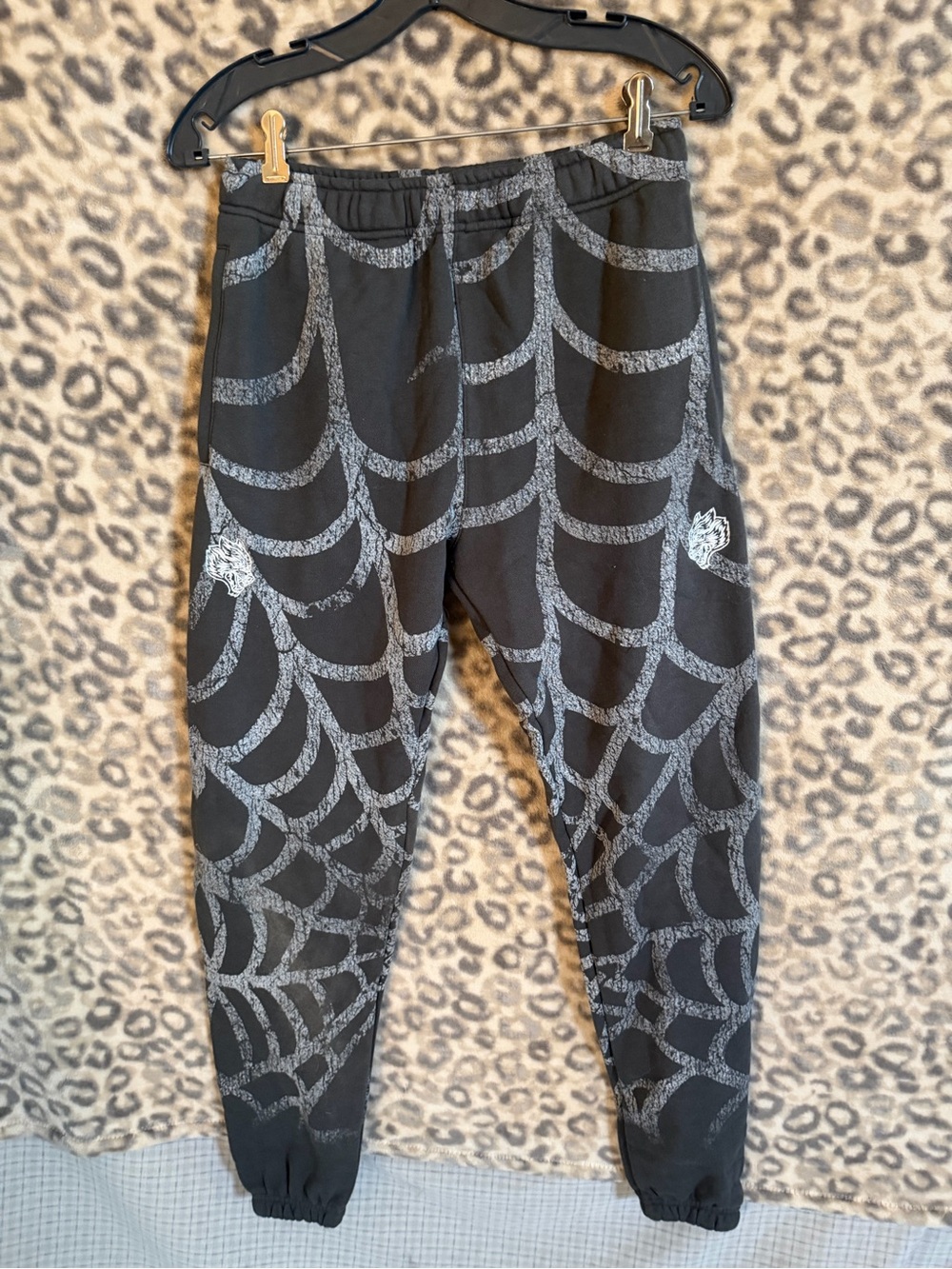 Darc Sport Black Joggers with Gray Spiderweb Print
